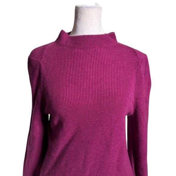 Lululemon Cotton Blend Mock Neck Sweater Heathered Wild Berry XS - Picture 3 of 12
